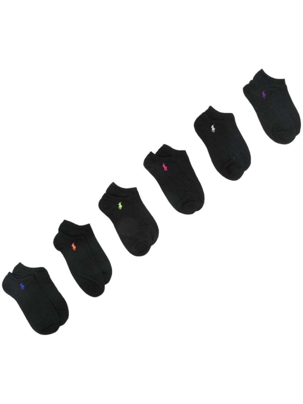 Polo Ralph Lauren Polo Pony Low-cut Socks (pack Of Six) In Black