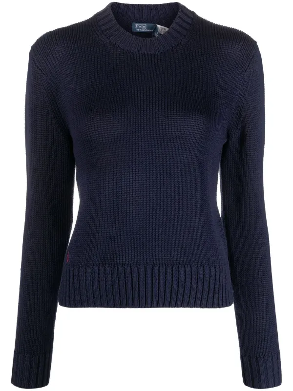 Polo Ralph Lauren Logo-embroidered Knitted Jumper in Blue