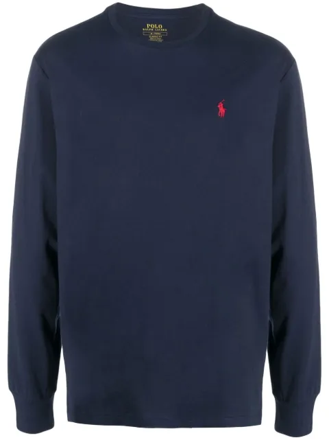 Polo Ralph Lauren تيشيرت بأكمام طويلة وتطريز شعار الماركة