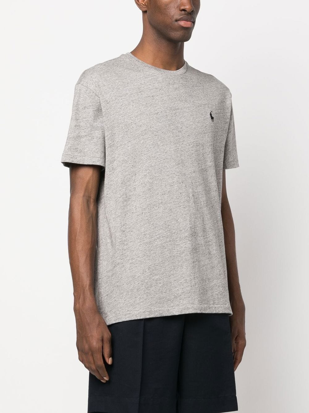 Shop Polo Ralph Lauren Logo-embroidery Cotton T-shirt In Grau