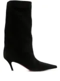 Amina Muaddi Fiona 60mm pointed-toe suede boots - Black