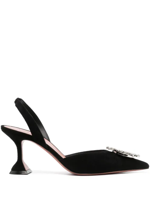 Escarpins en satin Begum à ornements 85 mm - Amina Muaddi - Modalova