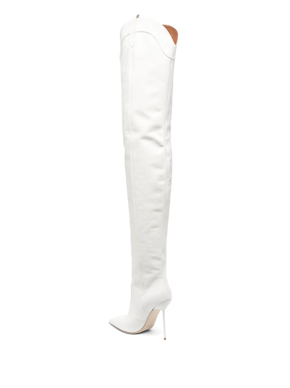 Shop Paris Texas Paloma Crystal-embellished 115mm Boots In White