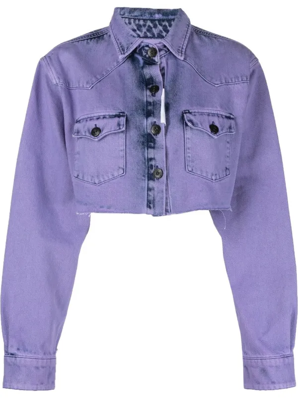 Cropped purple denim jacket