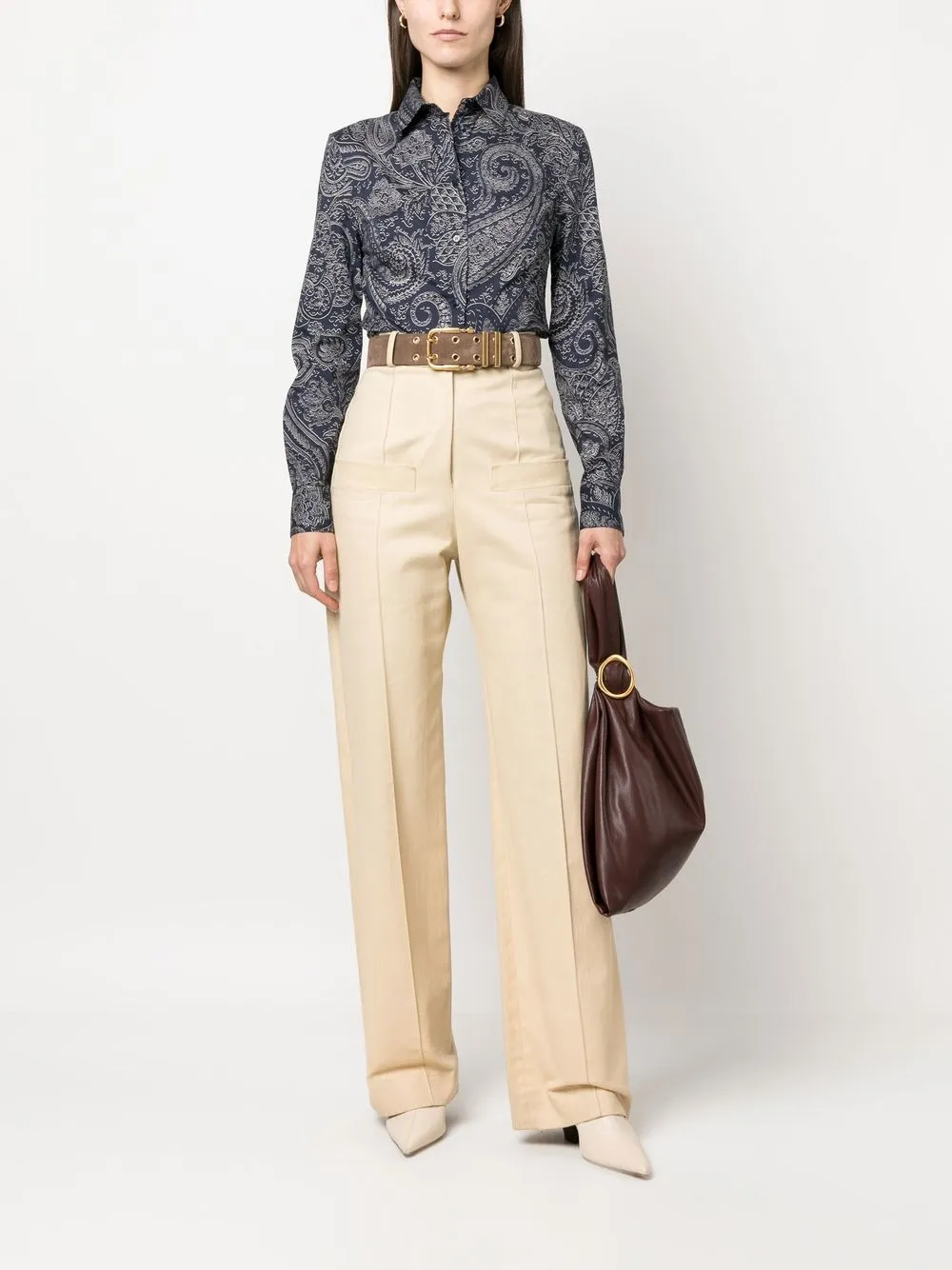 ETRO Blouse met paisley-print - Blauw