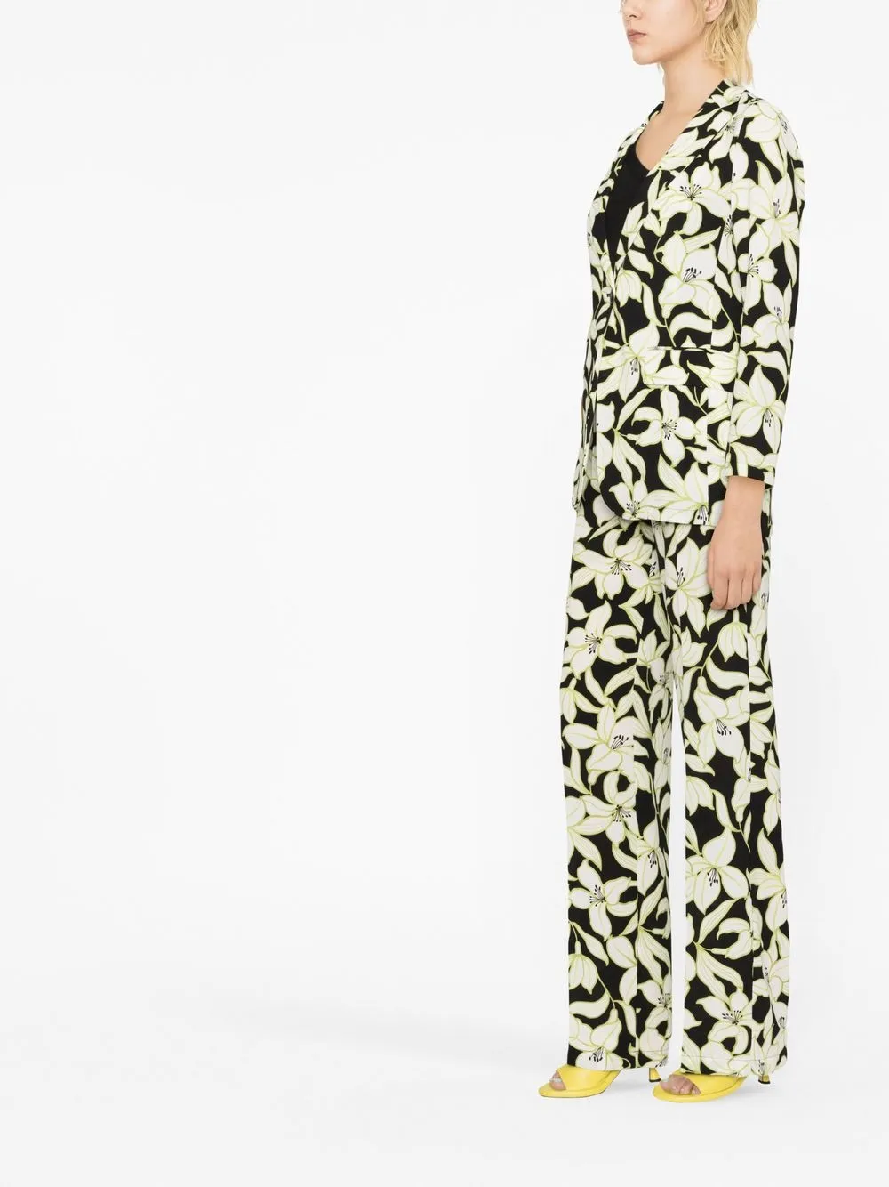 S Max Mara Studio Floral-print Blazer In Schwarz