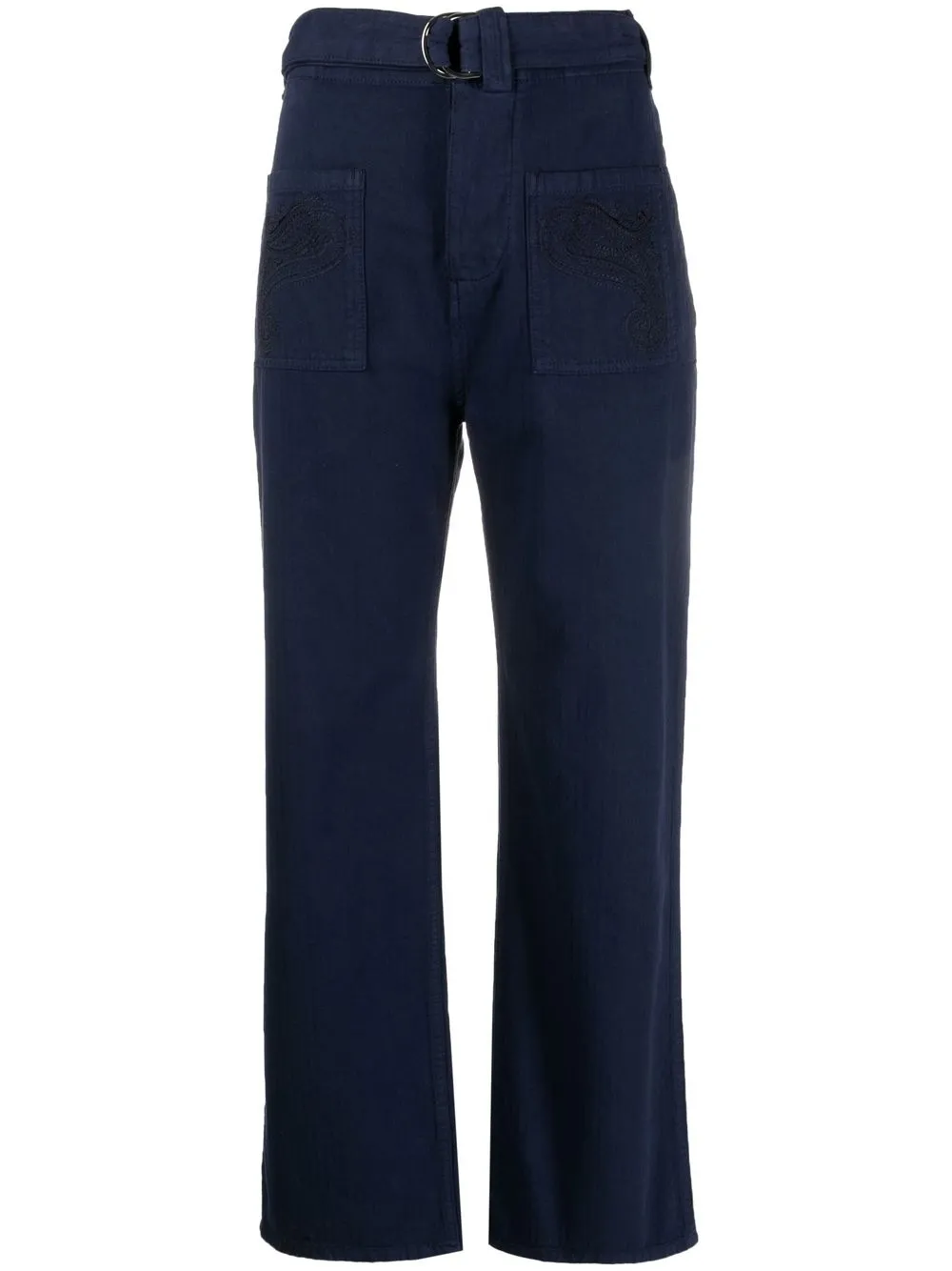 

ETRO pantalones rectos con logo bordado - Azul