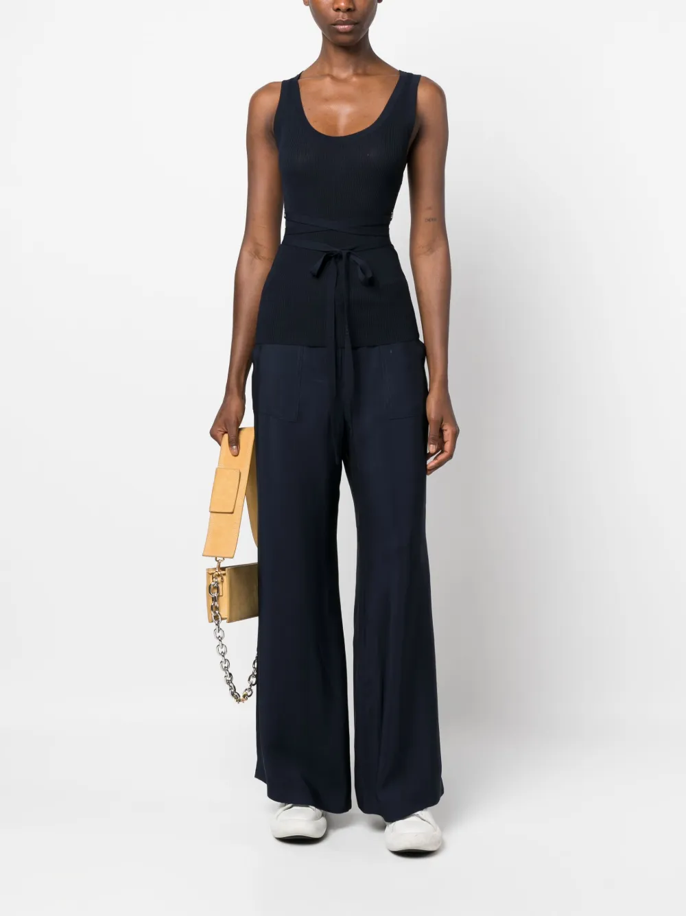 P.A.R.O.S.H. Top met ceintuur - Blauw
