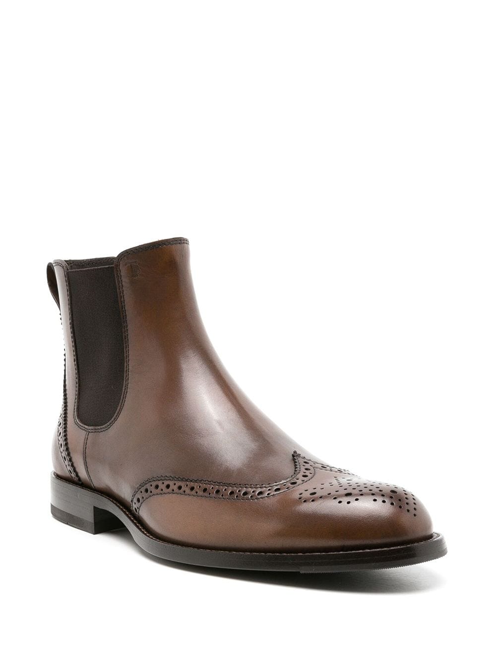 Tod's perforated leather ankle boots Brown