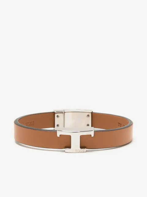 Tod's logo-plaque leather bracelet