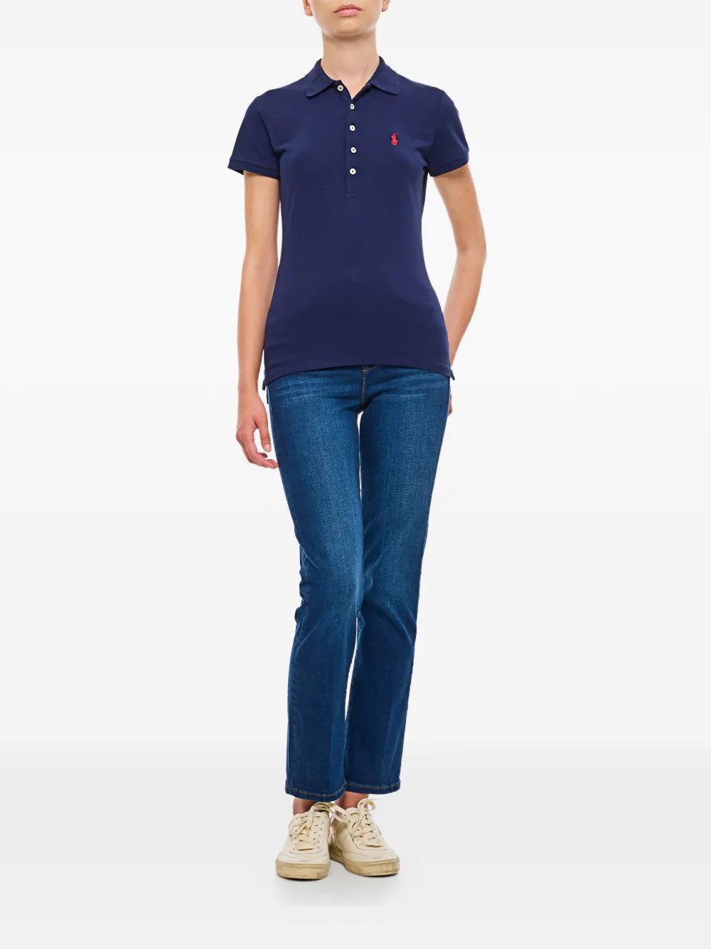 logo-embroidered slim-fit polo shirt