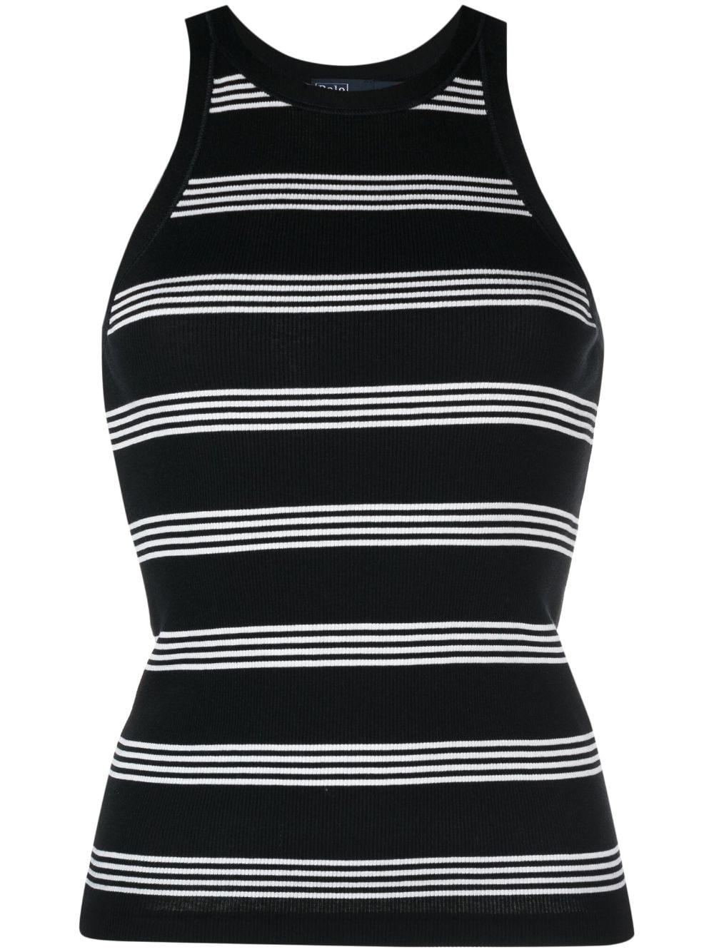 Polo Ralph Lauren Ribbed Stripe-pattern Tank Top In Black