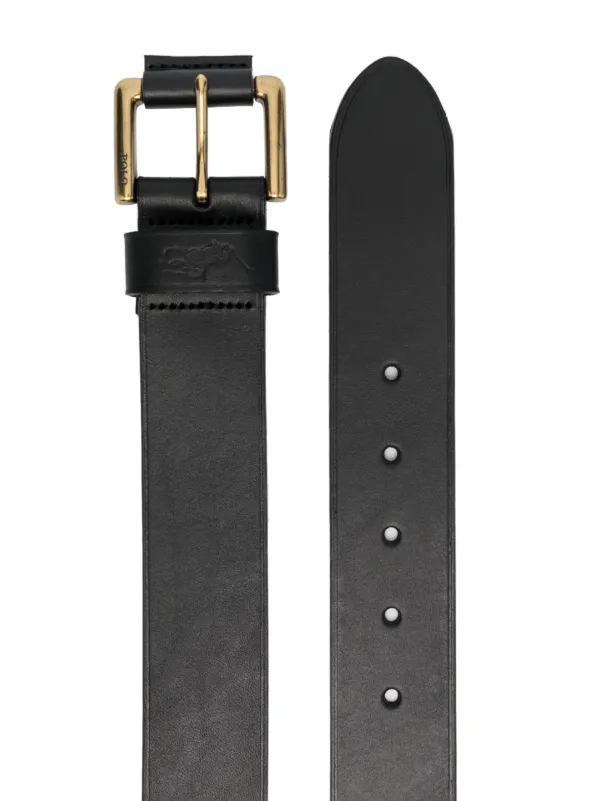 Polo Ralph Lauren embossed-logo Leather Belt | Black | FARFETCH