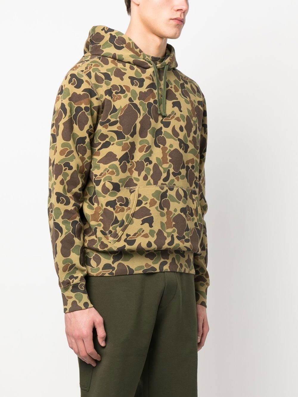 Shop Polo Ralph Lauren Camouflage-print Drawstring Hoodie In Grün