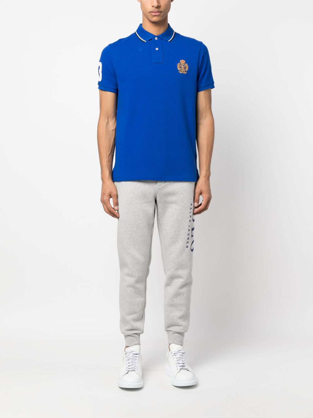 Polo Ralph Lauren Logo-embroiderey Short-sleeve Polo Shirt In Blue