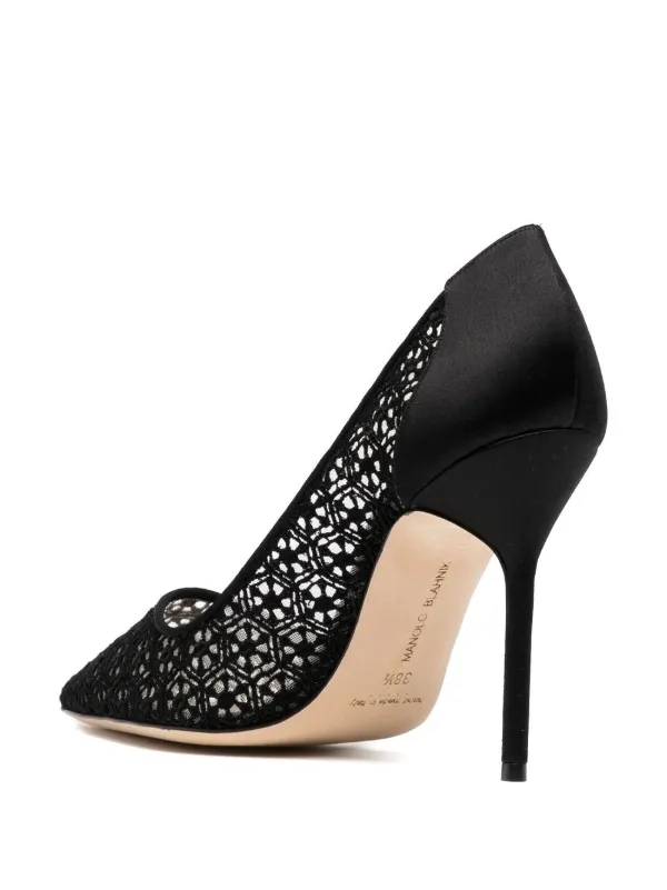 Manolo Blahnik Bbla 105mm pattern lace Pumps Farfetch