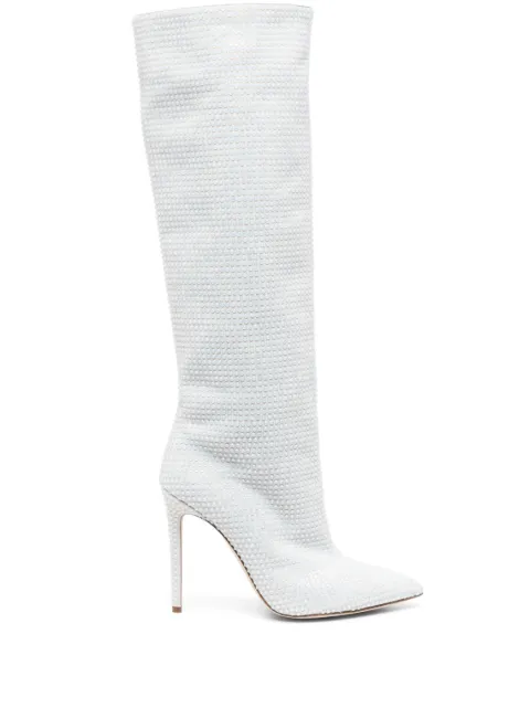Paris Texas Holly crystal-embellished 115mm knee boots