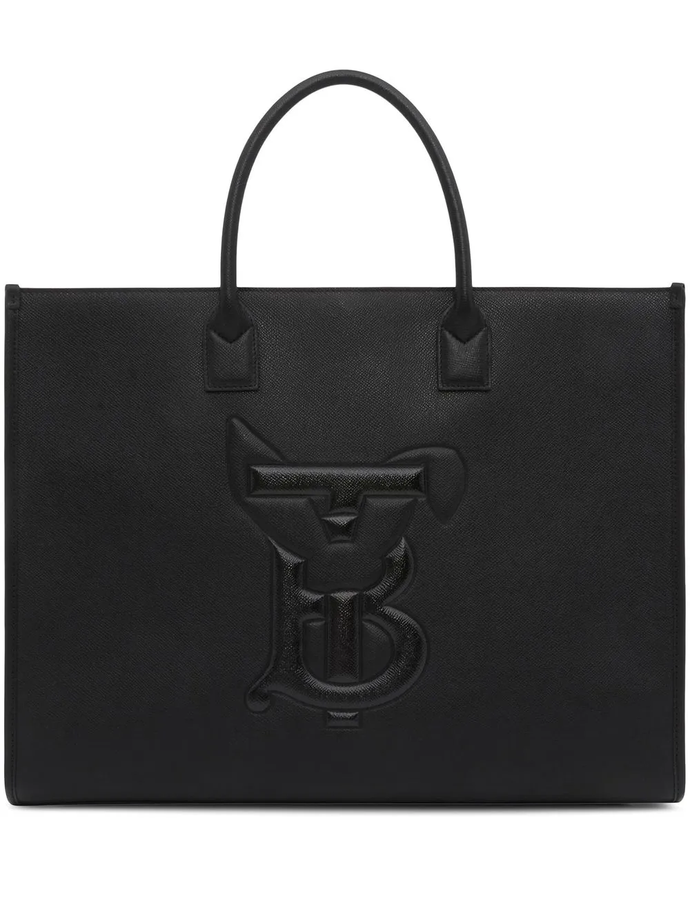 

Burberry rabbit-embossed grainy leather tote - Black