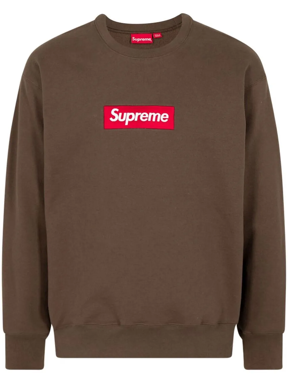 Supreme Box Logo Crew-neck Sweatshirt In Brown