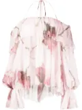 Blumarine Bardot-neckline ruffled blouse - Pink