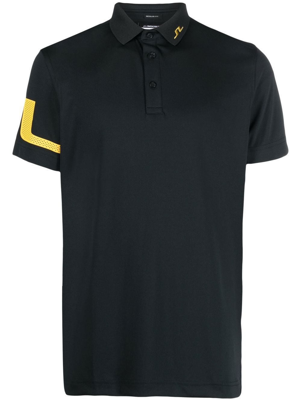 

J.Lindeberg logo-print collar polo shirt - Black