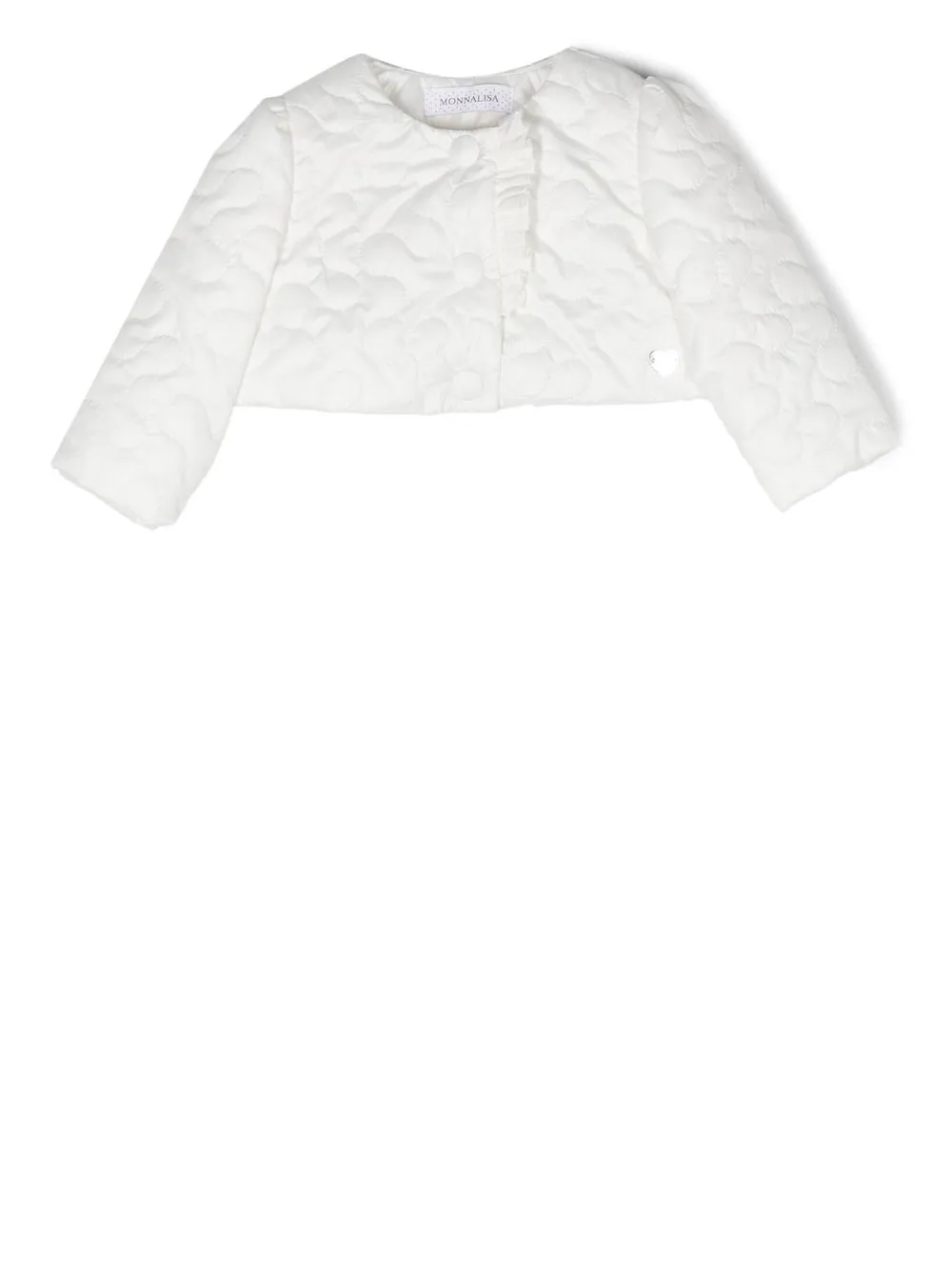 

Monnalisa ruffle-detail quilted cropped jacket - White