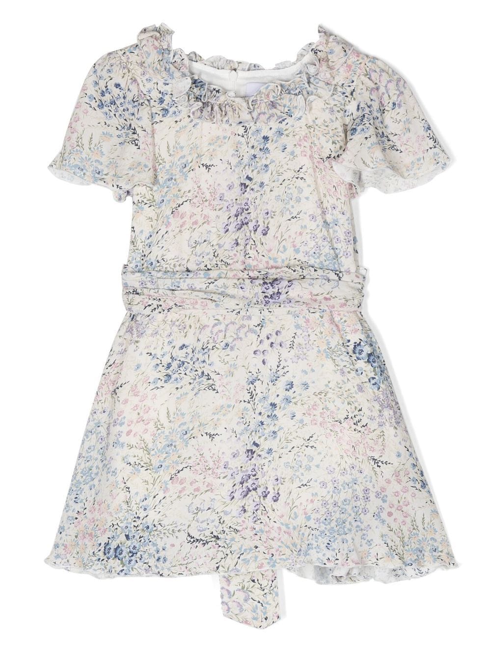 floral-print ruffle-collar Dress - Farfetch