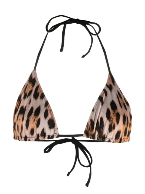 Roberto Cavalli leopard-print bikini top