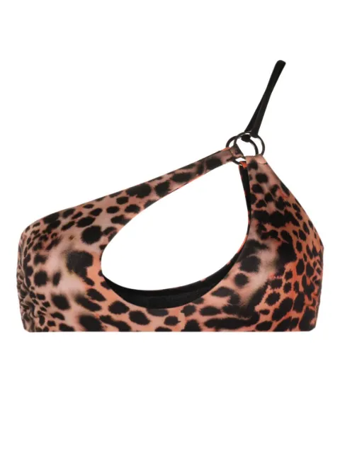 Roberto Cavalli top de bikini con estampado de leopardo