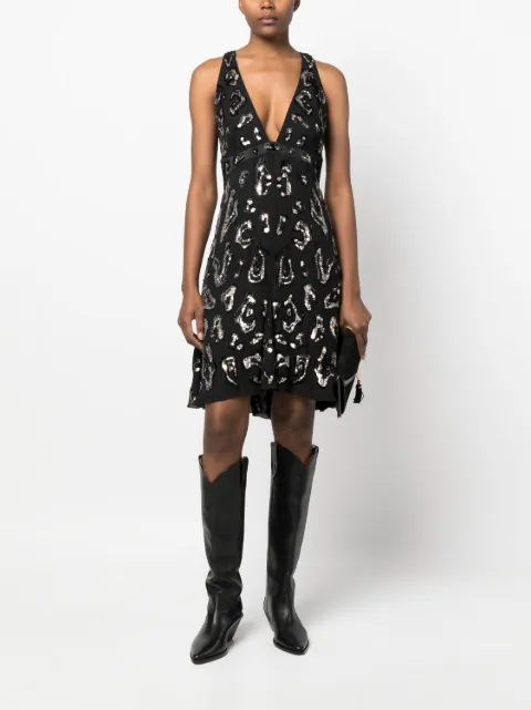 Roberto Cavalli sequin-embellished open-back dress QKR190GG021 - 1