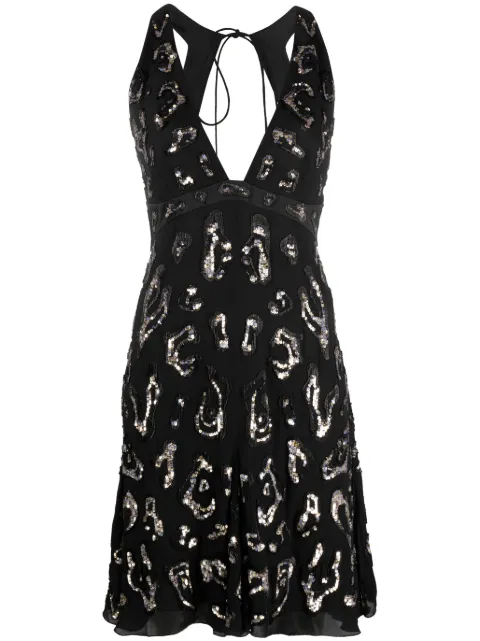 Roberto Cavalli sequin-embellished open-back dress QKR190GG021 - 0