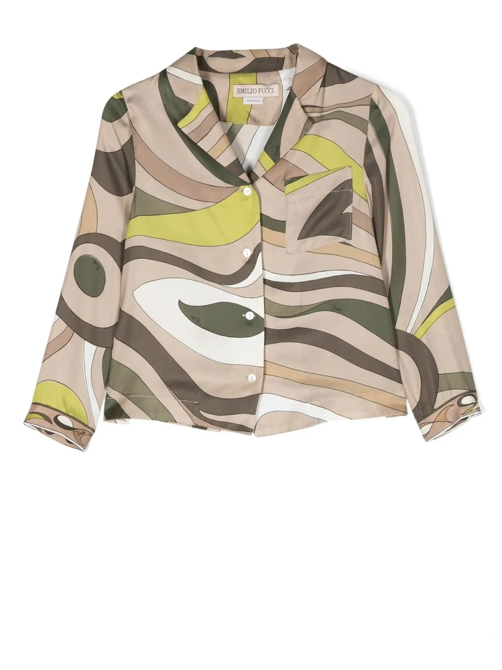 

PUCCI Junior swirl-print camp-collar shirt - Neutrals