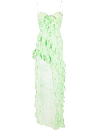 Alessandra Rich - asymmetric-hem strapless dress