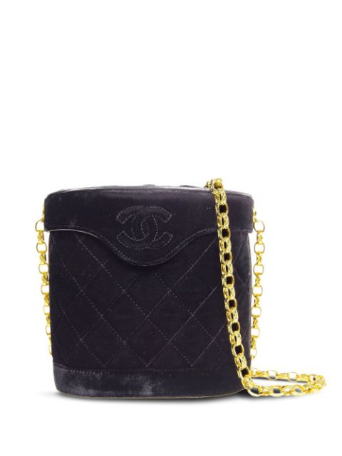 HOT SALE CHANEL 1990 Binocular velvet crossbody bag Women