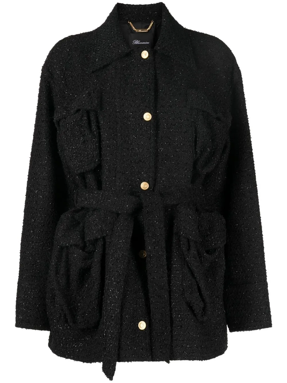 

Blumarine bouclé button-up jacket - Black