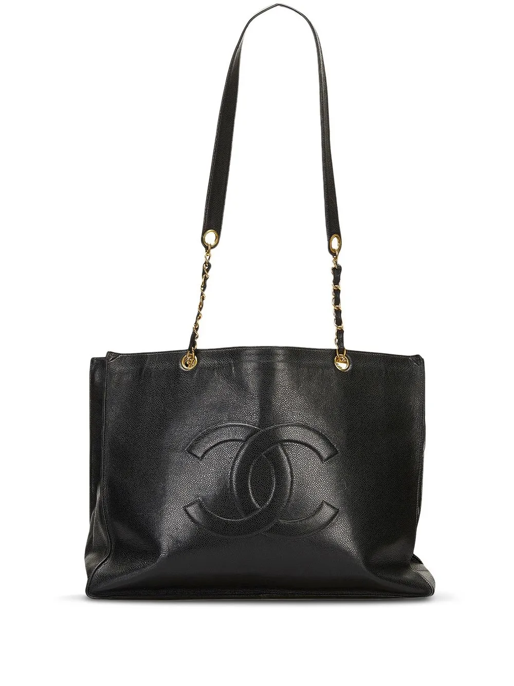 

CHANEL Pre-Owned 1996–1997 logo stitch tote - Black