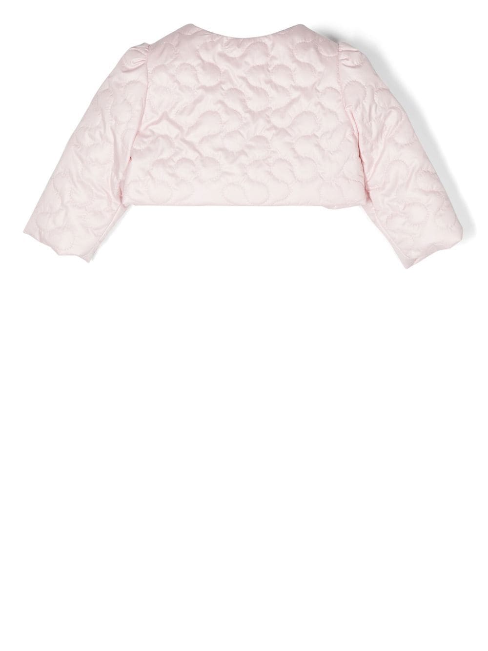 Shop Monnalisa Ruffle-detail Quilted Cropped Jacket In Pink