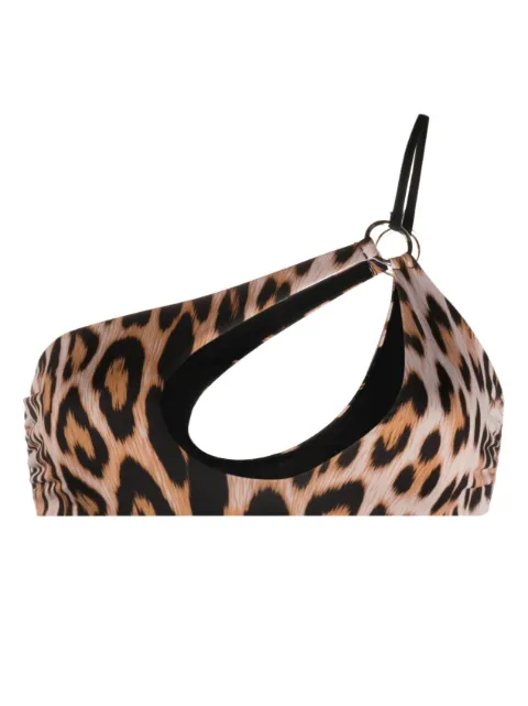 Roberto Cavalli top de bikini con estampado de leopardo