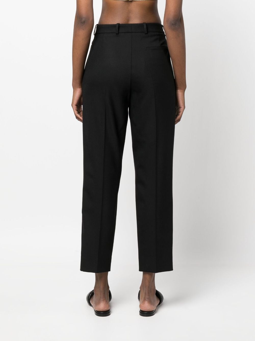 Shop Roberto Cavalli Pressed-crease Cropped Trousers In Schwarz