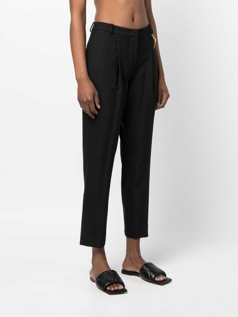 Shop Roberto Cavalli Pressed-crease Cropped Trousers In Schwarz
