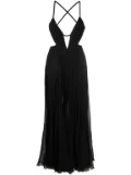 Roberto Cavalli draped backless silk dress - Black