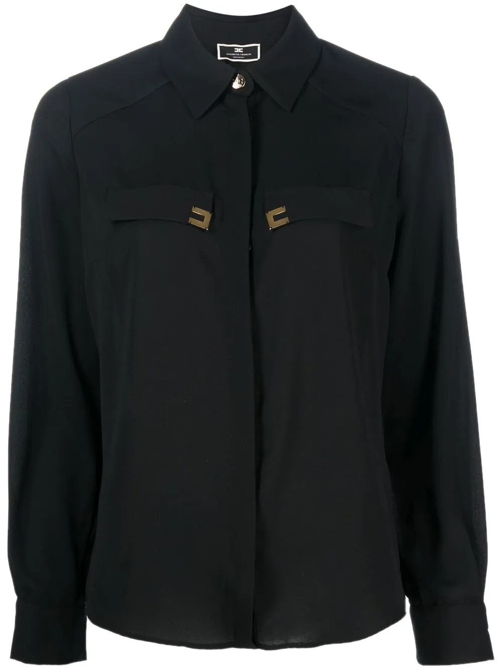 

Elisabetta Franchi logo-plaque long-sleeved shirt - Black