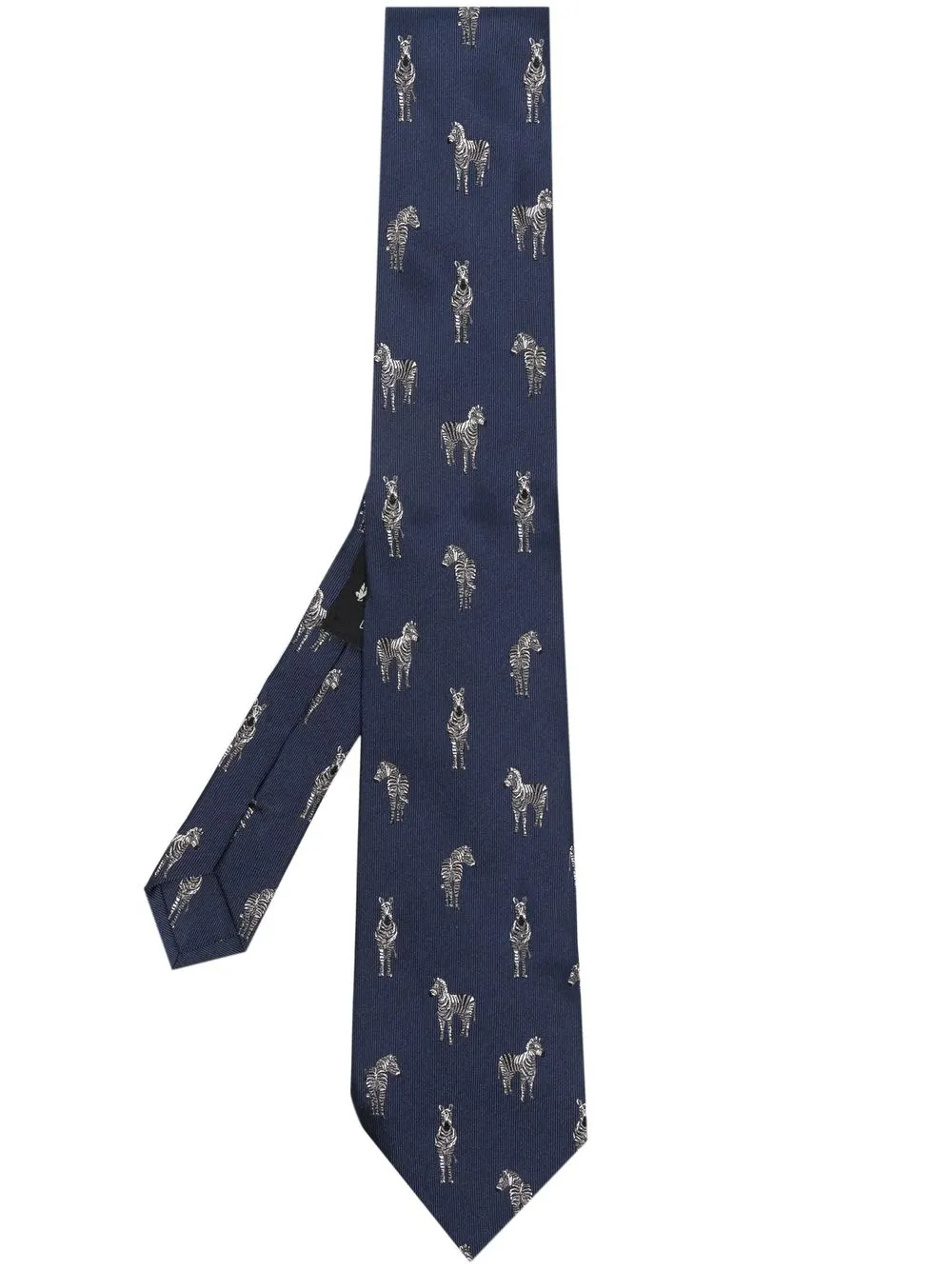 

ETRO zebra-embroidered silk tie - Blue