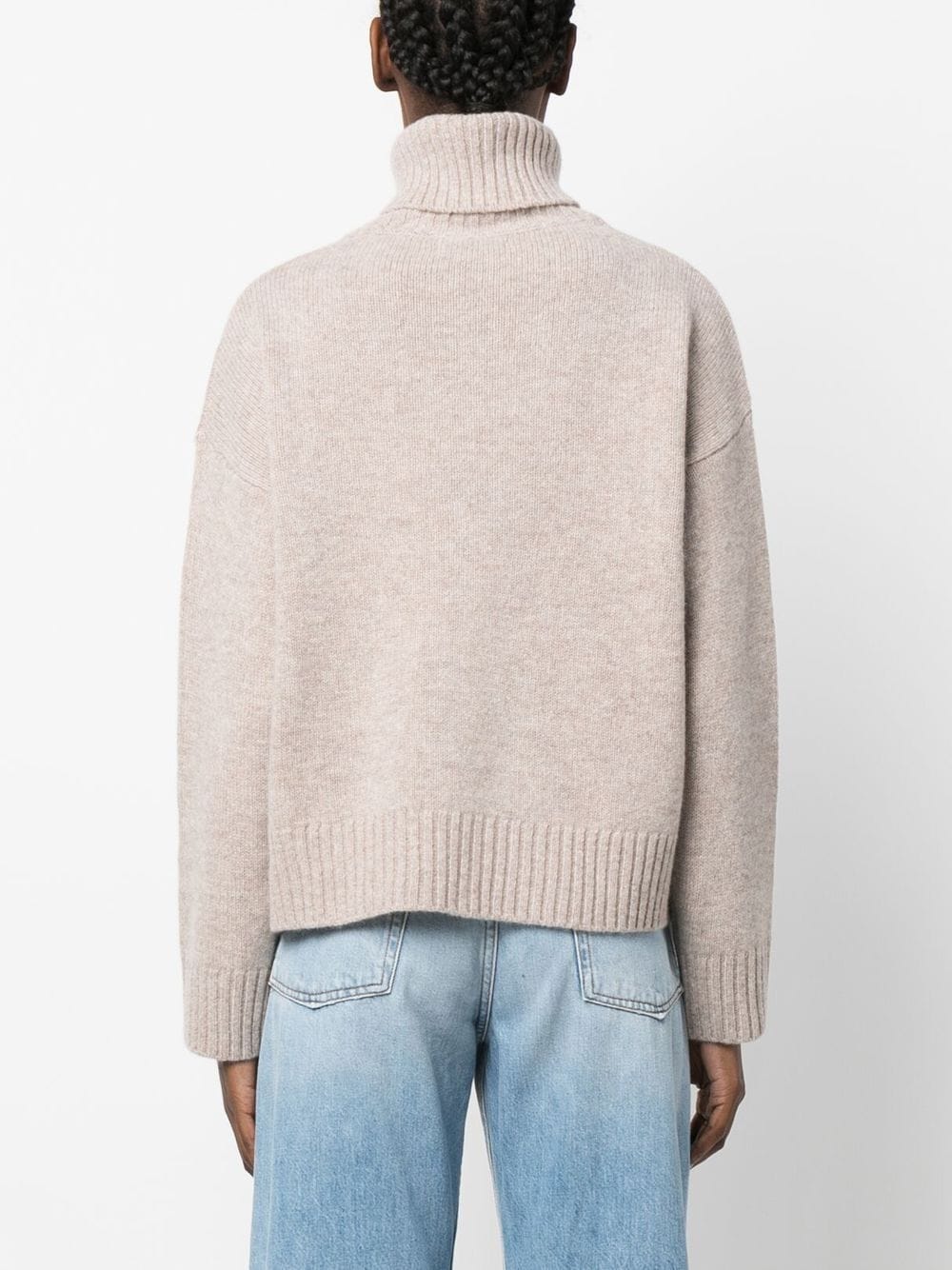 Shop Sporty And Rich Wool Roll-neck Jumper In 中性色