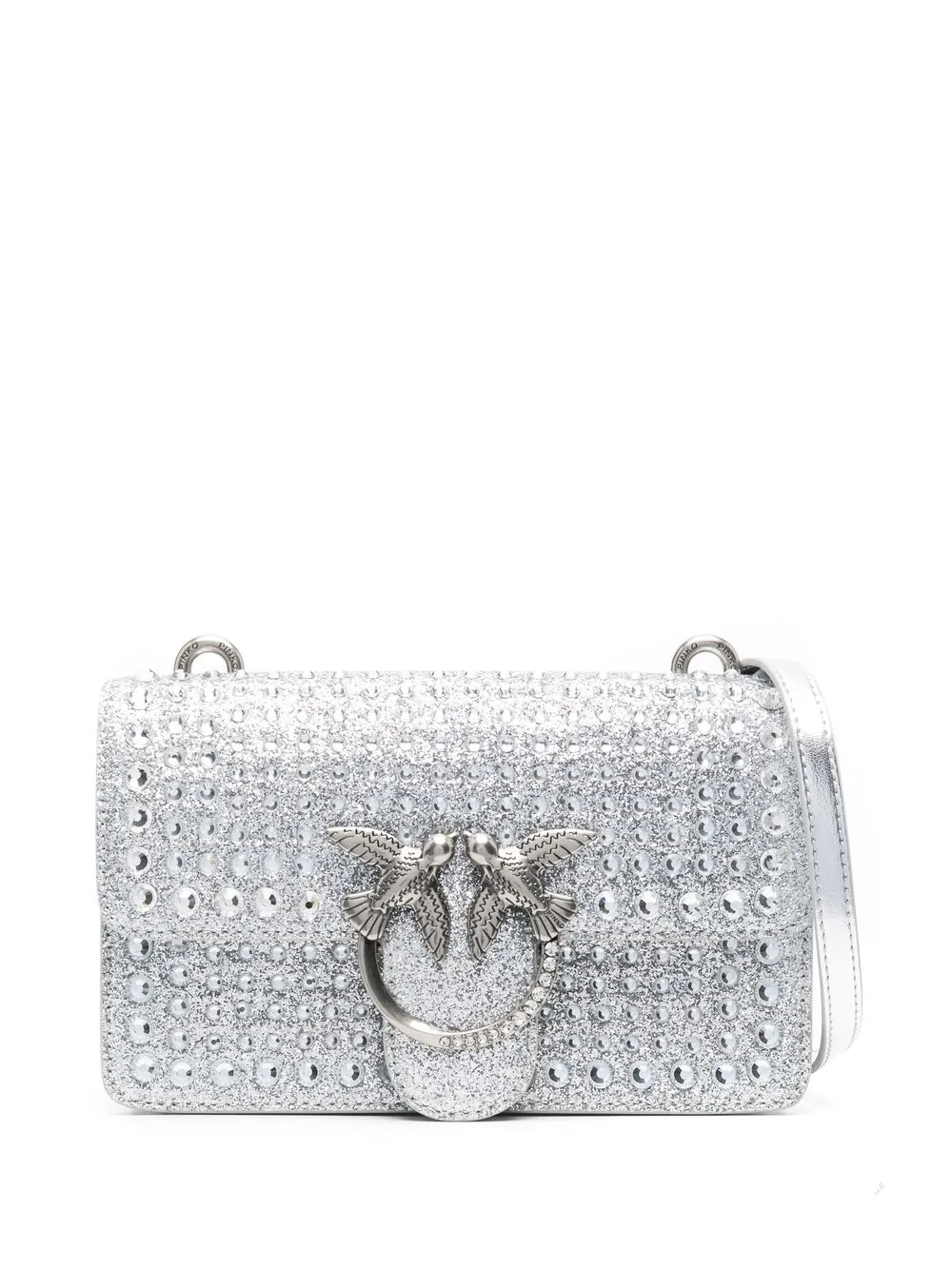 

PINKO logo-plaque satchel bag - Silver