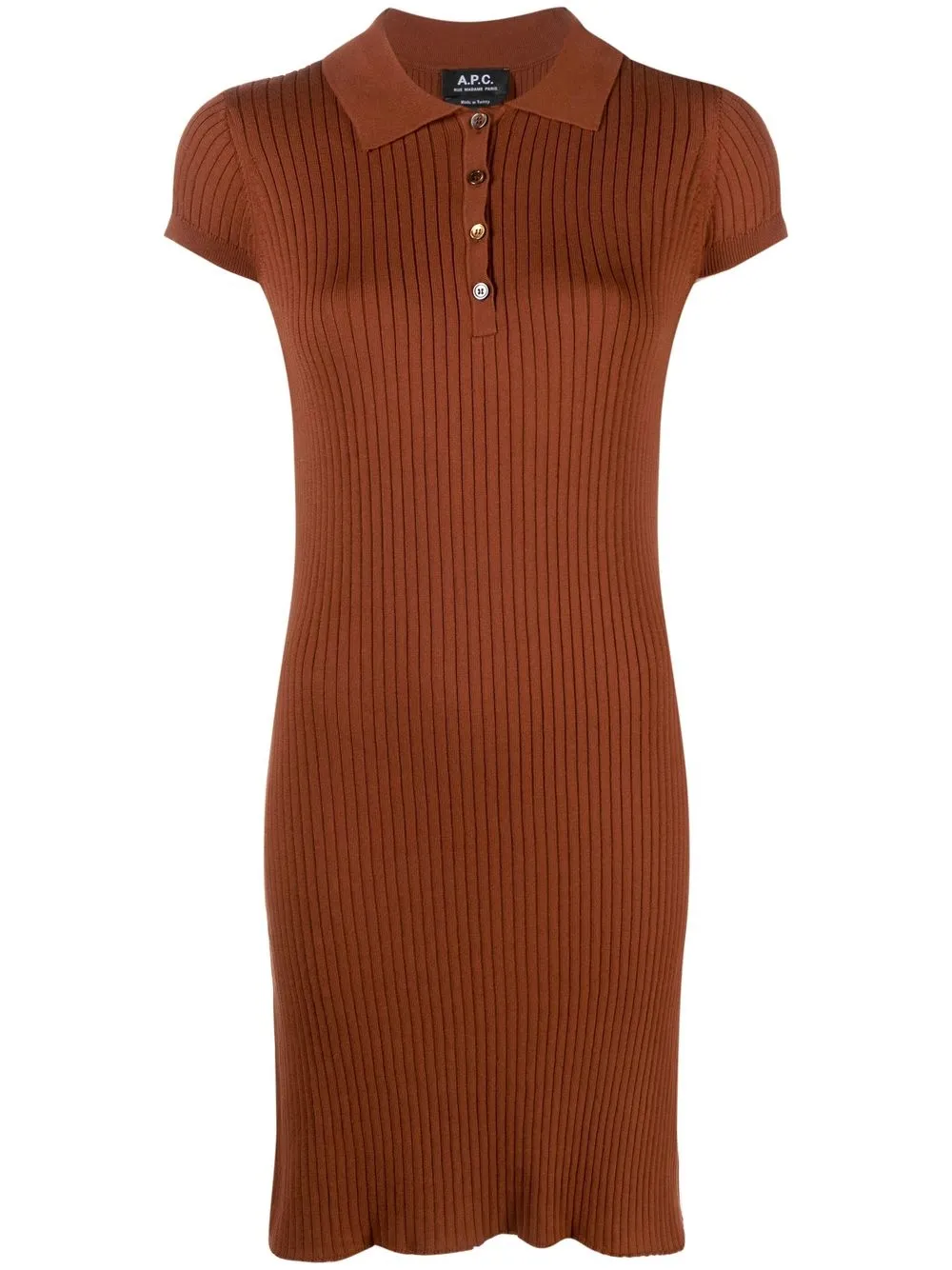 

A.P.C. ribbed-knit minidress - Brown