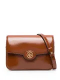 Tory Burch logo-plaque crossbody bag - Brown