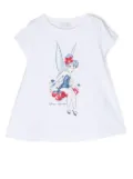 Monnalisa x Disney Tinkerbell-print T-shirt - White