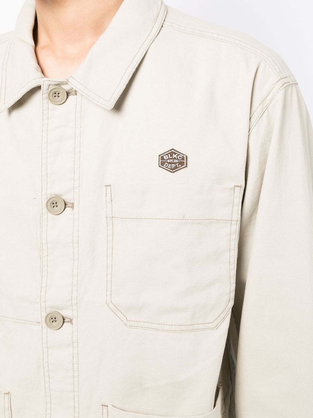 Shop Chocoolate Logo-patch Long-sleeve Jacket In White