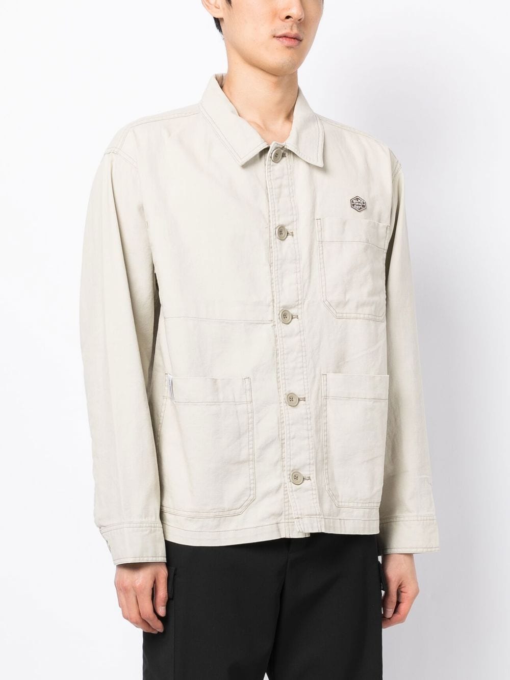Shop Chocoolate Logo-patch Long-sleeve Jacket In White